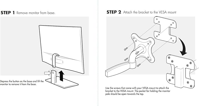 HumanCentric VESA Mount Adapter Bracket Compatible with AOC i2367Fh/Fm/F, i2757Fh/Fm, i2067f, and i2267Fw/Fwh
