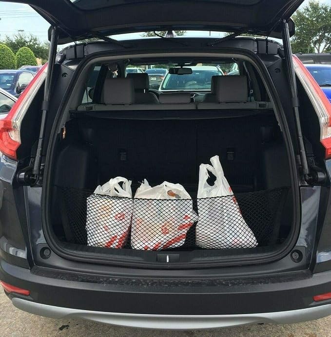 Rear Trunk Organizer Cargo Net for Honda CR-V 2017-2022 – Envelope Style Cargo Net for SUV - Premium Mesh Car Trunk Organizer Vehicle Carrier Storage – Compatible with Honda CR-V