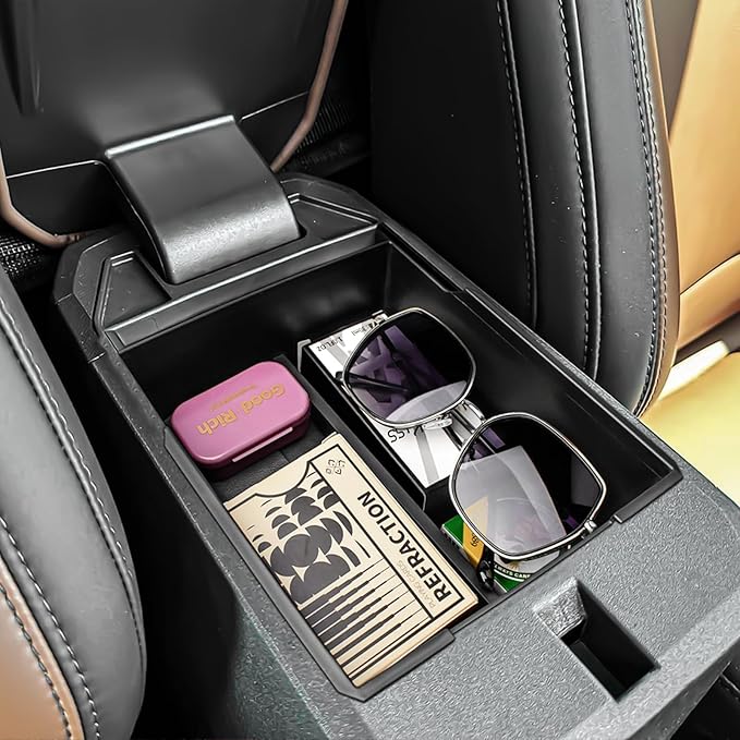2PCS Center Console Organizer Compatible with Ford Maverick 2022 2023 2024 2025 2026 Accessories, Storage Box Insert Tray Set for Maverick XL XLT Lariat Pickup Truck (Upper and Lower)