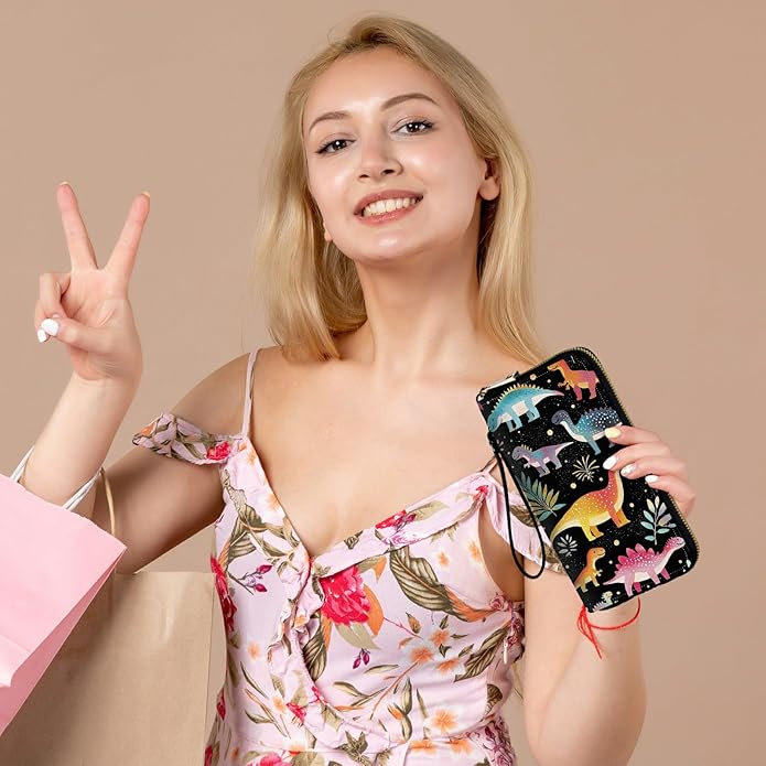 Wristlet Wallet for Women, RFID Blocking Phone Wallet, Large Capacity Zip Around Clutch, Fits iPhone 15 Pro Max, Travel Organizer Purse