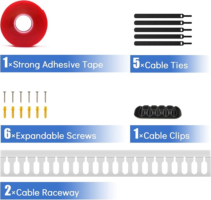 Cable Duct Management Raceway Kit, 31.4" (2 x 15.7) Server Rack Management, Hide Network HDMI VGA Cables, Open Slot Track Desk Wire Channel, White 2 Pack