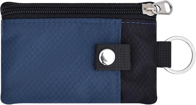 CHENSPRX Minimalist RFID Blocking Small Wallet with ID Window,WaterResistant Zip Id Case Wallet with Lanyard Keychain for Cards,Cash,Travel,Women,Men