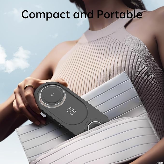 2026 "Mdrndock Magnetic 3 in 1 Charging Station Apple,Foldable Wireless Charger Stand for Mag-Safe for iPhone 17/16/15/14/13/12/Pro Max/Pro/Mini/Plus,Apple Watch Series, Air Pods pro/2/3/4
