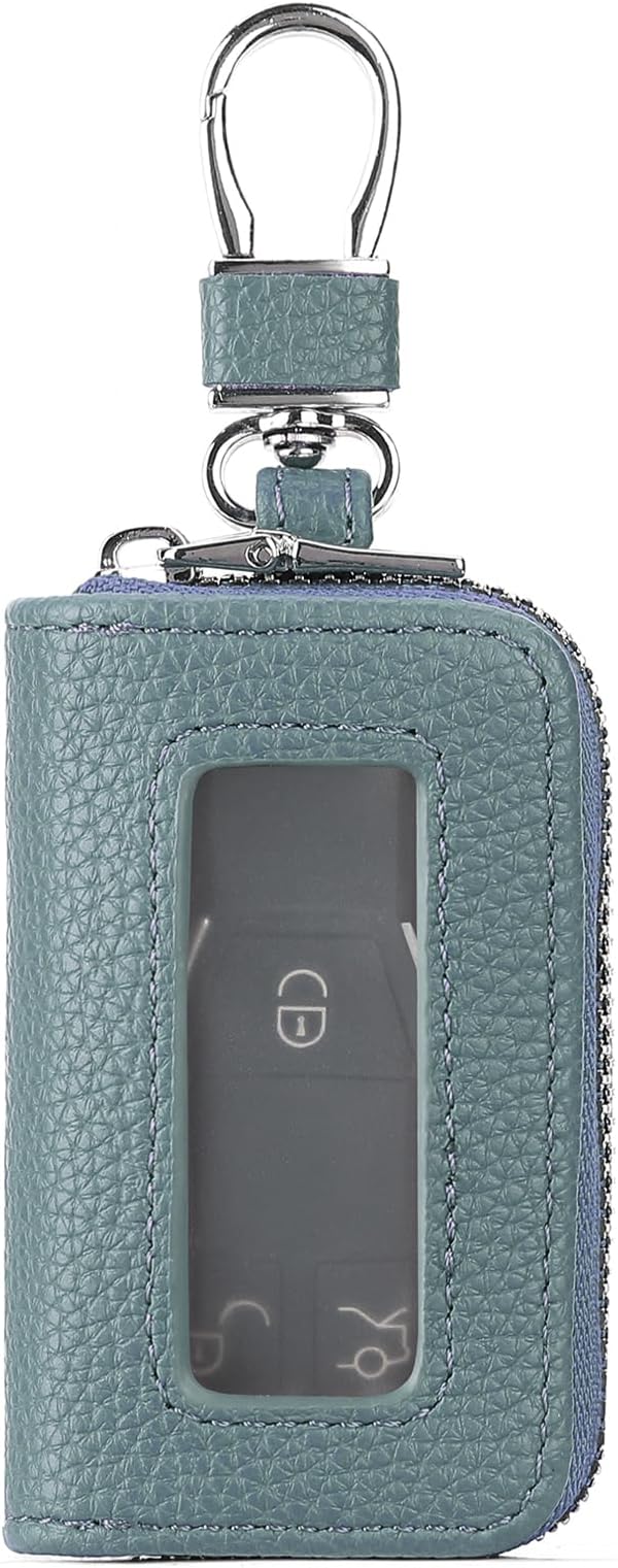 SENDEFN Universal Car Key Fob Case Leather Smart Remote Keychain Protector Holder