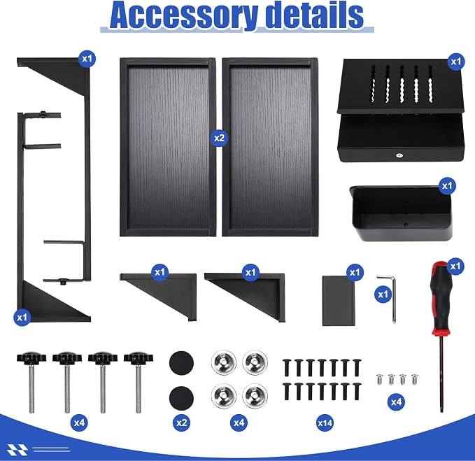 Chumia 2 Tier Clamp on Desk Clamp on Laptop Mount with Pen Holder Desktop Shelves Organizer Desktop Organizer Desk Organizers and Accessories Table Extender Attachment Shelves for Home Office