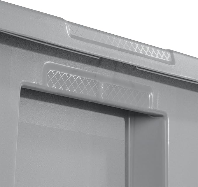 30 Gallon Plastic Storage Container with Snap-On Lid,Extra Large Storage Bin, Gray
