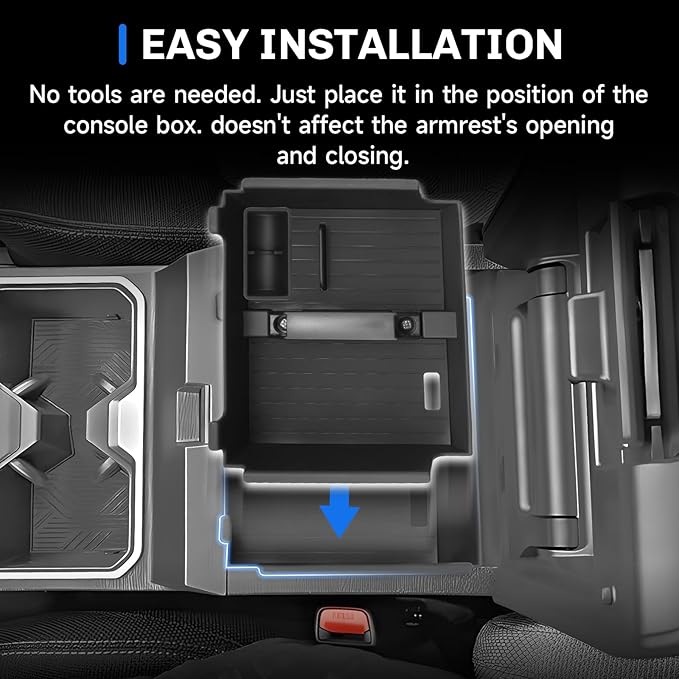 SXCY for 2025 2026 Toyota 4Runner Center Console Organizer for 2025 2026 Toyota 4Runner Accessories 2025 2026 6th Gen 4Runner Center Console Tray Middle Console Armrest Organizer(with Coin Holder)