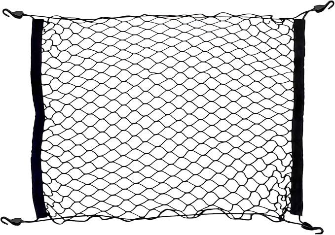 Floor Style Automotive Elastic Trunk Mesh Cargo Net for Audi Q8 Premium Prestige 2019-2026 - Premium Trunk Organizers and Storage - Luggage Net for Crossover - Best Car Organizer for Audi Q 8