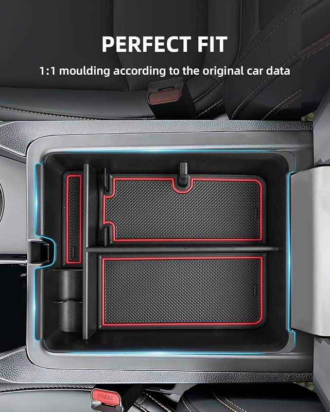 Armrest Organizer for 2025 2024 2023 Honda Pilot/2024 2025 Ridgeline/2024 2025 2026 Passport, Center Console Organizer, Center Console Tray Custom for Honda Pilot Accessories, Red