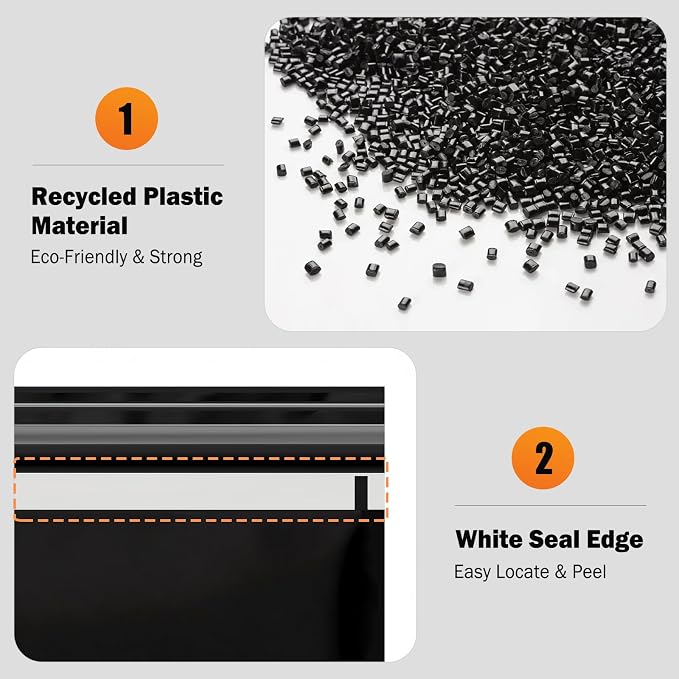 50 Count Recycled Disposable Car Trash Bags - 2.5 Gallon Heavy Duty Alternative to Bulky Car Trash Can & Car Garbage Can, Leakproof Smellproof Hanging & Stick-On Garbage Bag for Car, SUV, Truck