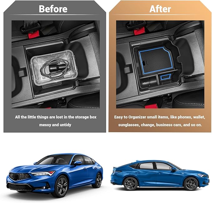 YEE PIN Integra Tray Blue for 2023 2024 2025 Acura Integra Center Console Organizer Console Storage Insert Tray Integra Arm Rest Organizer for Acura Integra Accessories