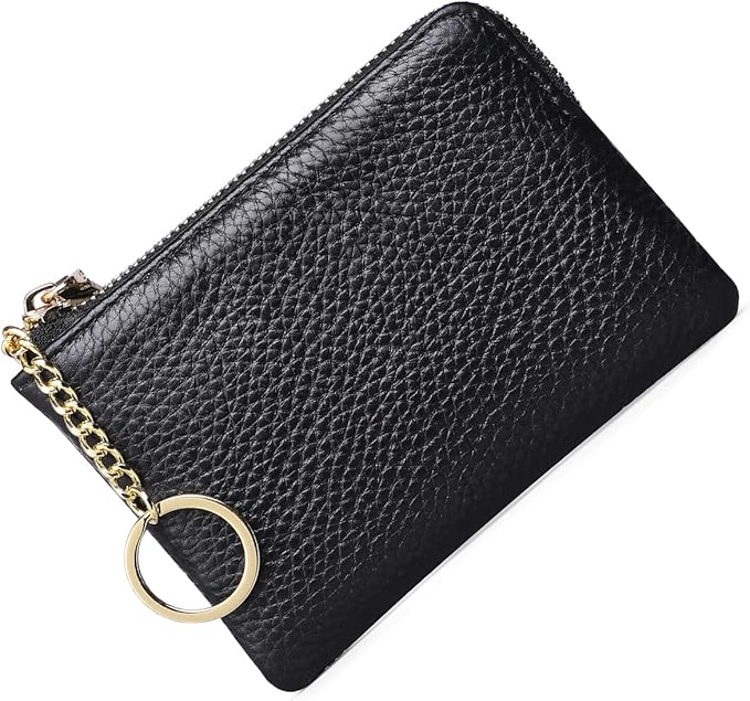 SENDEFN Coin Purse for Women, Genuine Leather Coin Purse Key Chain for Women, Coin Pouch Change Purse
