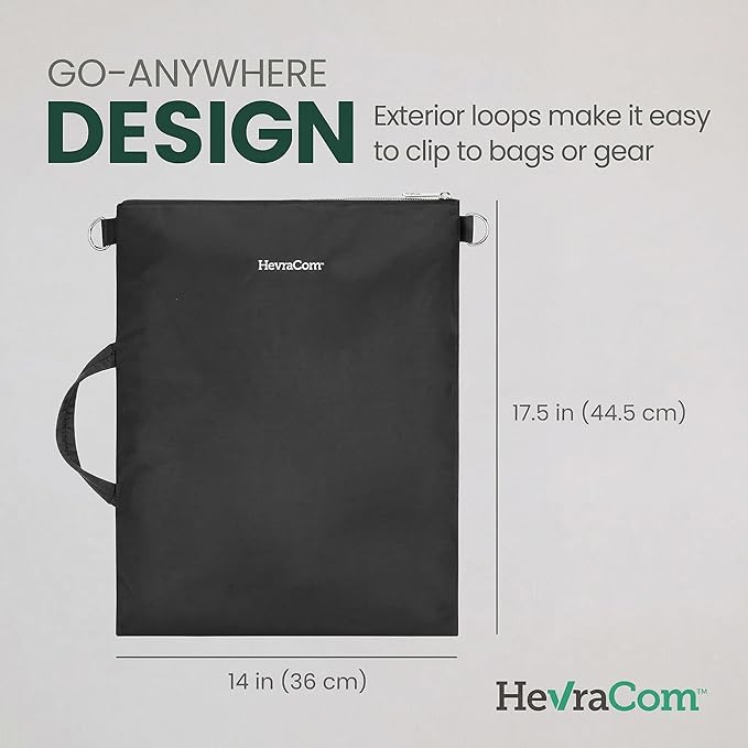 HevraCom Waterproof Laundry Bag Travel for Wet Clothes - Odor-Proof Waterproof Bag for Wet Swimsuit, Travel Laundry Bags for Dirty Clothes, Swimsuits & Workout Gear with Rust-Resistant Zipper & Hooks