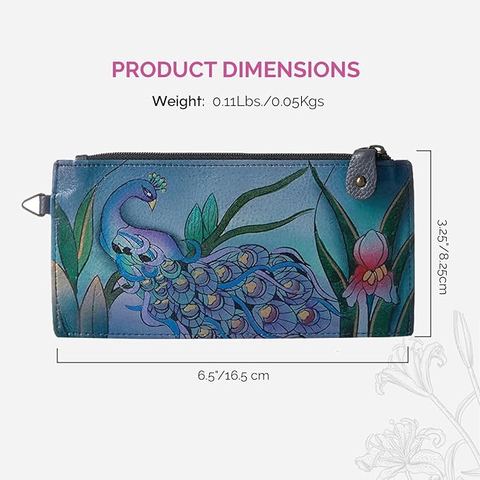 Anna by Anuschka Women's Hand Painted Genuine Leather Organizer Wallet | Hand Painted
