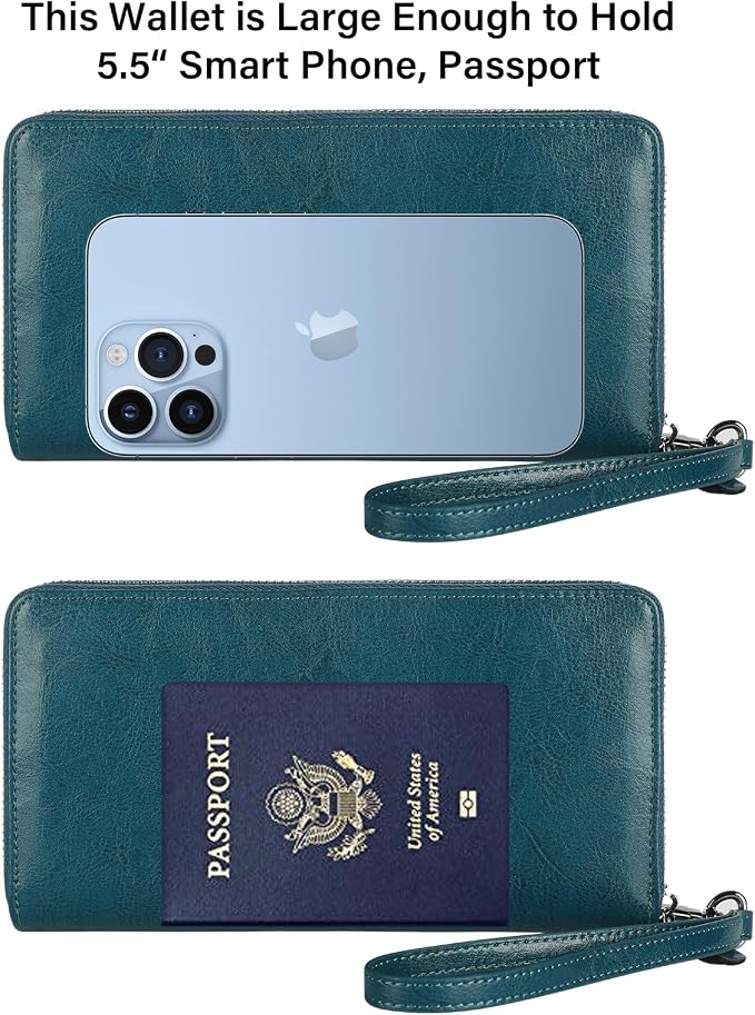 Lavemi Small Compact Women Wallet RFID Blocking Genuine Leather Bifold Purse with ID Windows