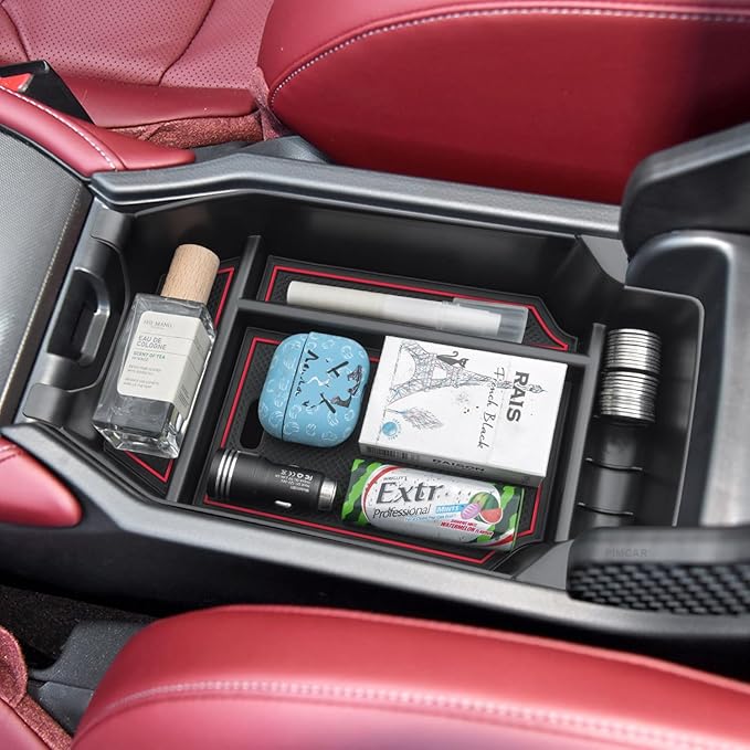 PIMCAR Compatible with 2023-2026 Honda Accord LX EX Sport EX-L Sport-L Touring Hybrid Center Console Organizer ABS Plastic Material 11th Gen Accord Armrest Box Insert Tray Pallet Accessories -Red