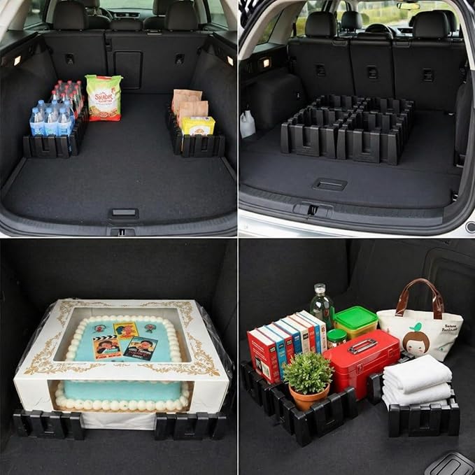 8 Pack Car Trunk Organizer Blocks for Back of SUV Multipurpose Car Storage Organizer Blocks Trunk Divider Available to Wool Carpet for Truck SUV Van Cargo