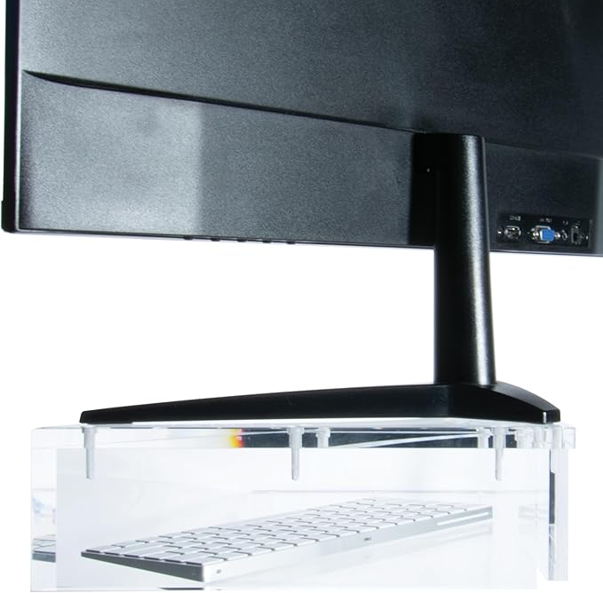 Mammoth DuraClear Acrylic Corner Monitor Stand for Desk Corners - 3.5" Elevation, Triangle Monitor Stand for Monitors with Triangular Base