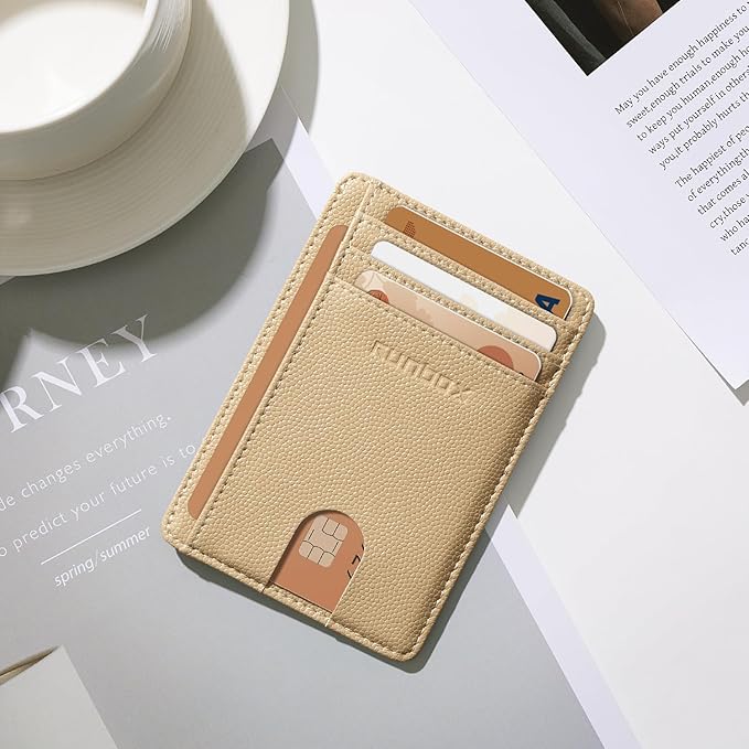 RUNBOX Slim ID Cases Minimalist Front Pocket RFID Blocking Leather Wallets for Men and Women Card Holder Wallets Gifts for men