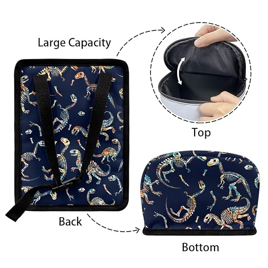 Dinosaur Print Car Accessories Back Seat Multipurpose Cars Trash Can with Lid, Leak Proof Waterproof Hanging Car Garbage Can for Road Trip Travel