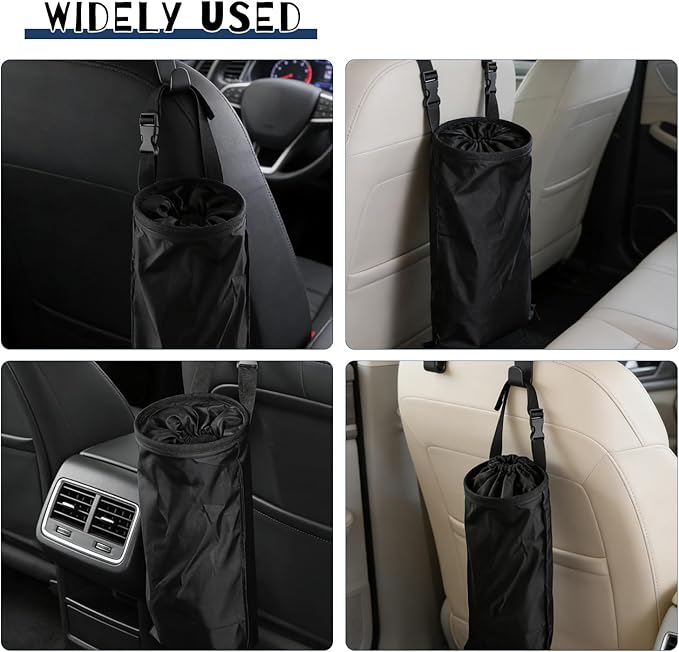 6 Pcs Car Trash Bags Hanging Back Seat Garbage Bag Washable Detachable for Car Outdoor Traveling Home Use