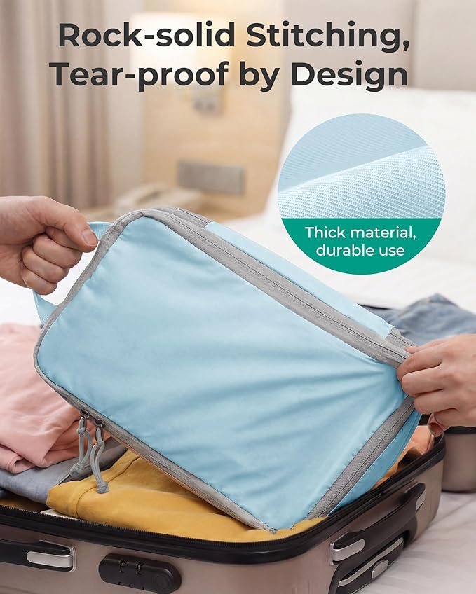 BAGSMART 6 Set /4 Set/2 Set Compression Packing Cubes for Travel, Lightweight Luggage Organizer Bags, Durable Space Saver Bags Travel Essentials
