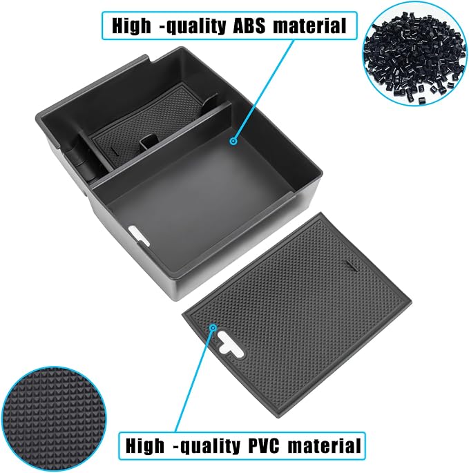 Center Console Organizer Compatible with 2024 2025 2026 Toyota Tacoma Console Armrest Storage Box Interior Insert Storage Tray Secondary Accessories(Black)