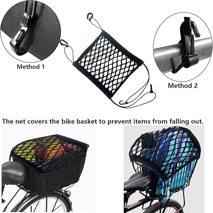 Upgrade Cargo Net for Motorcycle Helmet Storage, 11"X9.8" High-Elastic Double Layer Bungee Net (11x9.8 Inch)