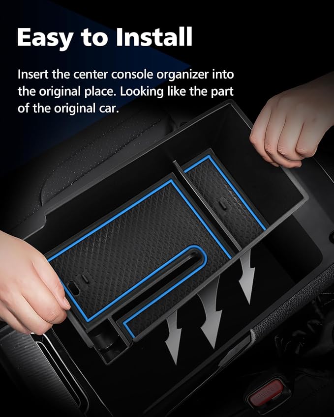 FIILINES Center Console Organizer for Kia K5 2021-2025, Center Console Tray Secondary Armrest Storage Box ABS Insert Container with Anti-Slip Mats