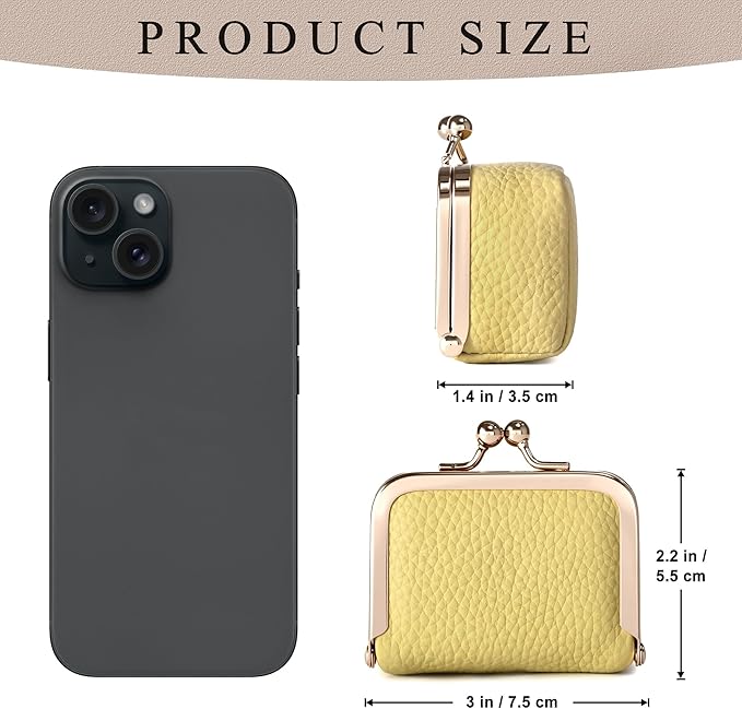 Zivyes Mini Jewelry Box Travel Small Coin Purse Organizer Case Genuine Leather Tiny Size (B-yellow)
