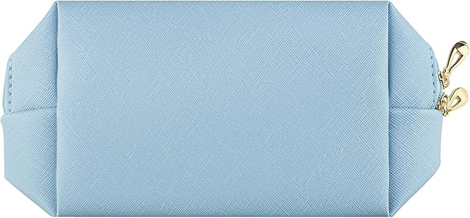 Small Makeup Bag Portable Cosmetic Bag for Women Makeup Pouch Waterproof Toiletry Bag for Travel (Light Blue, Normal)