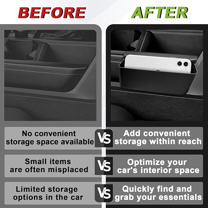 Muslogy Compatible with 2022-2025 2026 Toyota Tundra Accessories Shifter Storage Box ABS Material Console Organizer Phone Pocket Passenger Side Only (Won't FIT Platinum, 1794 Edition and Capstone)
