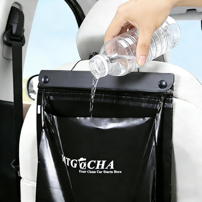 Disposable Car Trash Bags Hanging (Set of 20) - Leak-Proof, Smell-Proof, 18 x 12Inches Recycled Car Garbage Bags, Automobile Trash Container, Road Trip Essentials, Black-Large