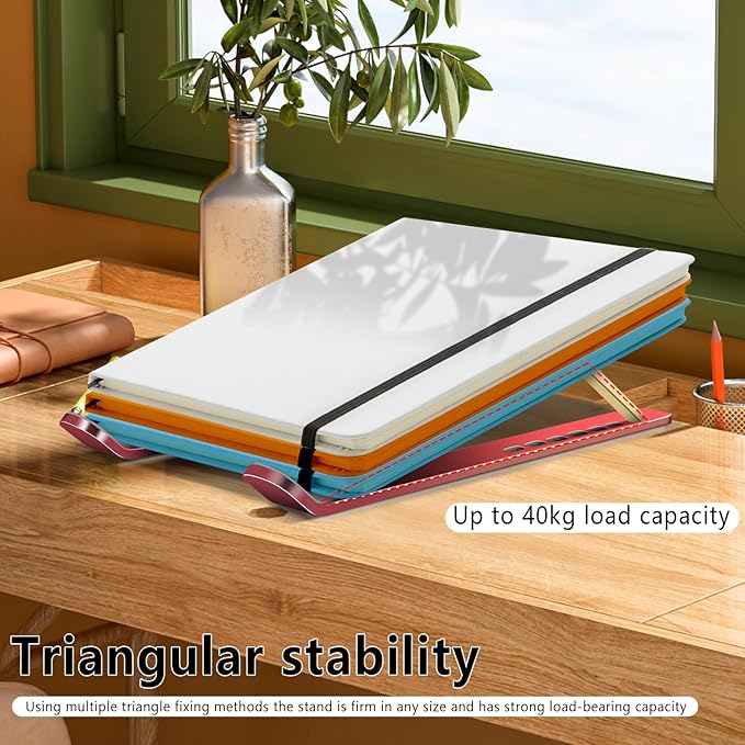 Laptop Stand, Computer Tablet Stand, Adjustable Aluminum Foldable Portable Laptop Holder Riser, Compatible with MacBook Air Pro, Lenovo, HP, Dell, More 10-15.6??Laptops and Tablets (Red)