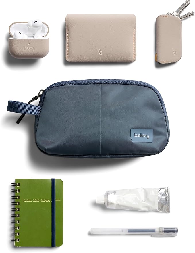 Bellroy Laneway Daily Pouch (Organizer Pouch for Everyday or Travel, with Internal Organization) - Bluesteel