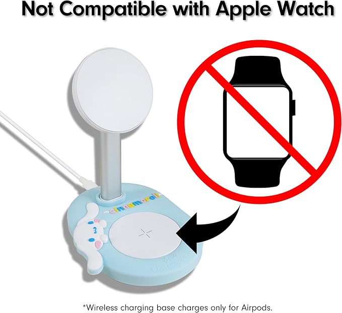 Sonix x Sanrio MagSafe Compatible 2-in-1 Charger Stand, Magnetic Wireless Charging Station for iPhone 17/16/15/14/13/12, AirPods Pro w/USB-C Cable | Cinnamoroll