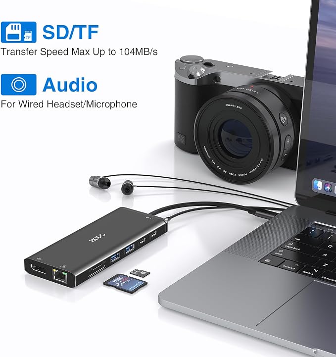 USB C Docking Station Dual Monitor HDMI for Dell HP, Laptop Docking Station 3 Monitors Triple Display USB C Hub Dock to 2 HDMI 4K,DP,Ethernet,6 USB,PD,SD/TF, Audio, 14 in 1 USB C Adapter