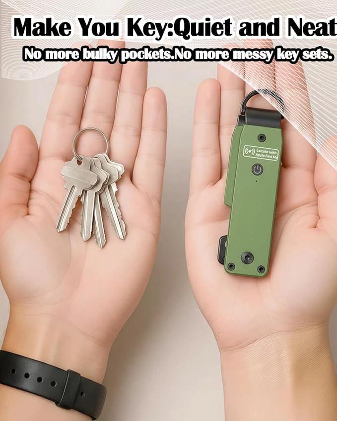Air Keychain with GPS Tracker : Lightweight Compact Key Holder for Outdoor Use - Minimalist Metal Key Organizer