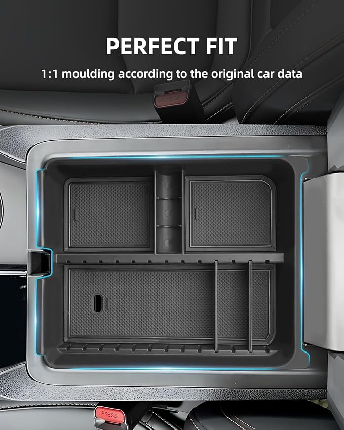 Armrest Organizer for 2025 2024 2023 Honda Pilot/2024 2025 Ridgeline/2024 2025 2026 Passport, Center Console Organizer, Center Console Tray Custom for Honda Pilot Accessories, Black