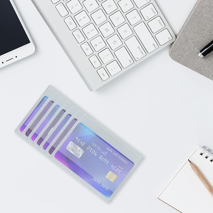 6 Card Slots Transparent Wallet Insert For Credit Card Set of 4, Men and Women Credit Holder Insert for Work and Travel Waterproof and Portable