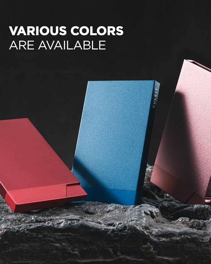 VULKIT Pop up Card Holder Minimalist Credit Card Holder RFID Blocking Slim Metal Card Case for Men or Women (Rose Gold)