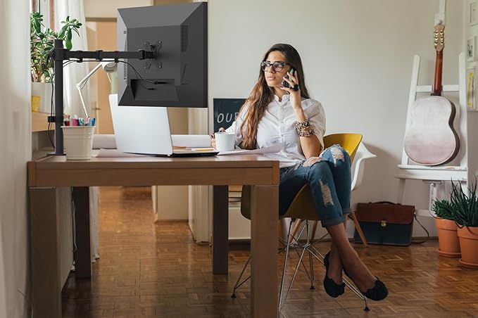 Kanto DML1000 Height Adjustable Desktop ARM Single Monitor Stand
