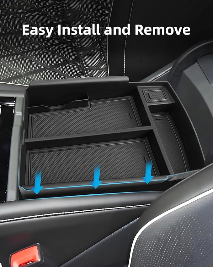2PCS Atlas Center Console Organizer for 2025 2024 VW Atlas/Atlas Cross Sport, ABS Armrest Storage Box, Middle Console Tray Organize, Armrest Insert Container Pallet