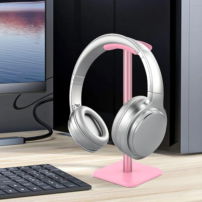Headphone Stand, Universal Gaming Headset Holder, Portable & Disassemblable, Pink