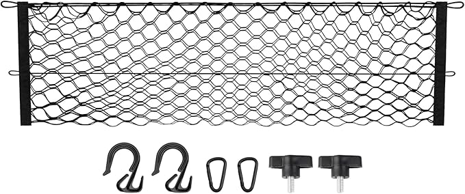 Canvcle Trunk Cargo Net for 2018-2025 2026 Chevy Equinox & GMC Terrain Accessories Envelope Style Mesh Trunk Net Organizer and Storage Stretchable Elastic Nylon Rear Cargo Netting with Hooks