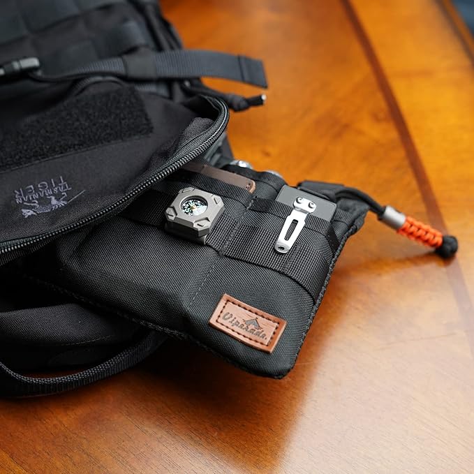 VIPERADE VE5 Slim EDC Pouch with 7 Pockets, Mens Pocket Organizer Multitool Pouch, Mini Crossbody Messenger Bag (No Strap)