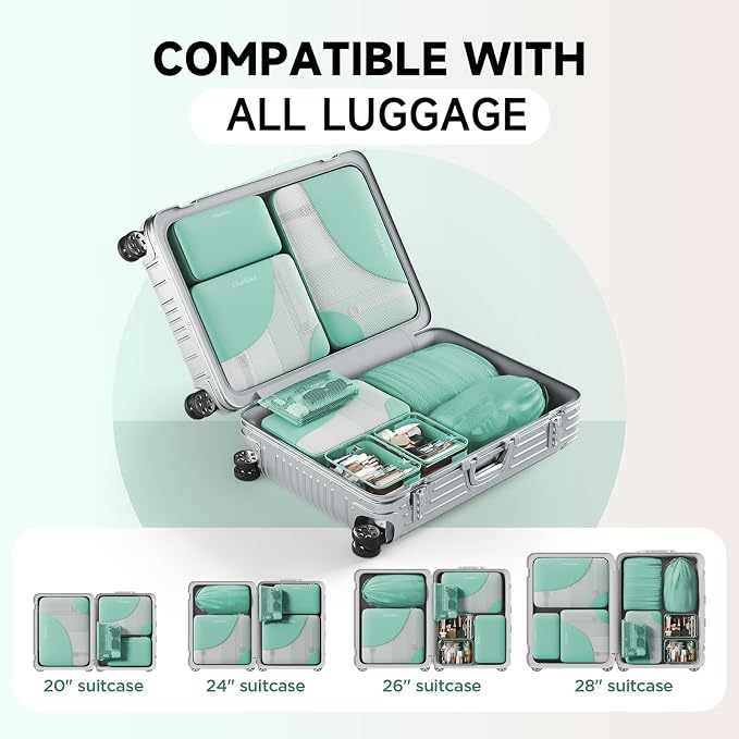 OlarHike 11 Set Packing Cubes for Travel, Gifts for Women Mom,Anti-Tearing Suitcase Organizer with Over 1000 pcs Mesh Holes,Vacation Essentials & Accessories for Cruise Ship
