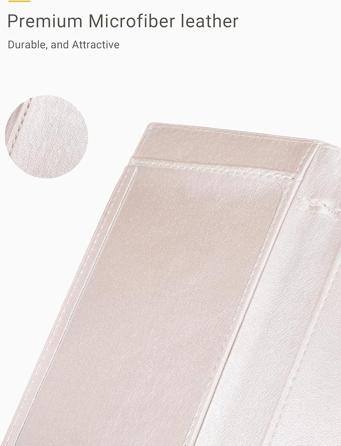 Zreal Checkbook Cover for Men & Women, Premium Vegan Leather Checkbook Holder for Top & Side Tear Duplicate Checks with RFID Blocking (Champagne)