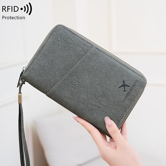 Family Passport Holder for Travel Women and Men RFID Passport Holder with Card Slots Holder Passport Case Passport cover Passport Wallet Travel Essentials and Accessories