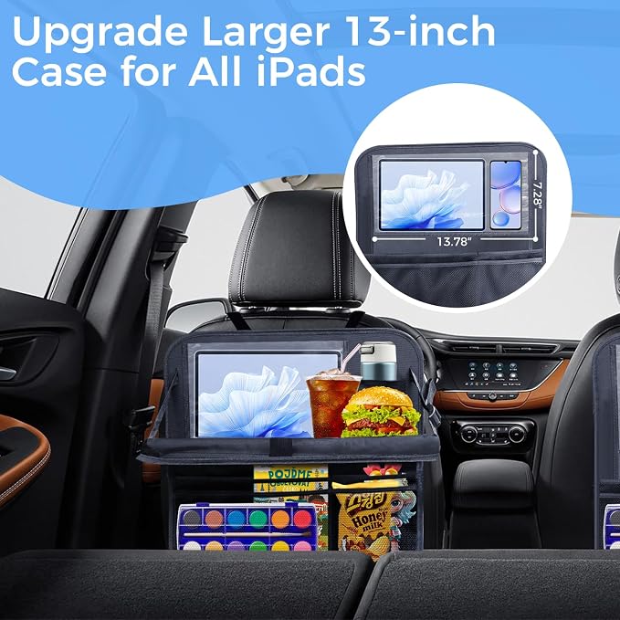 Backseat car organizer(2-Pack),9 storage pockets, car organizer with tablet holder,Car travel essentials for long trips,Car organizers and storage